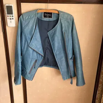 Diagram 파랑 가죽 라이더 자켓 사이즈 38