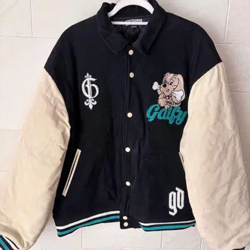 Galfy 바시티 자켓 블랙/베이지 중형견