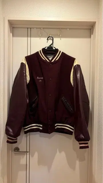 70년대 바시티 자켓 XL 와인 레드 컬러