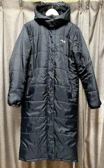 FILA 후드 부착 블랙 벤치 코트
