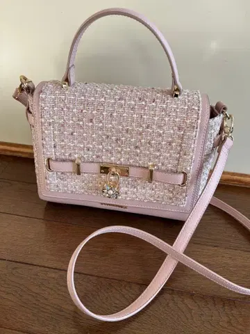 사만사 베가 트위드 벨트 비쥬 숄더백 [ 핑크 베이지 ]