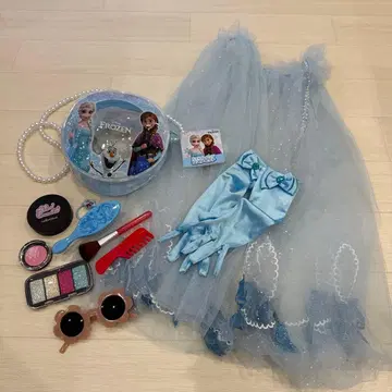안나와 눈의 여왕 백 망토 장갑 화장품 묶음 판매 프린세스 엘사