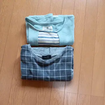 민트 그린 그레이 스웨터