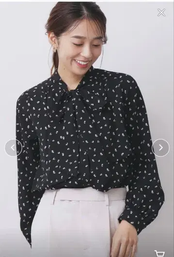 index 인덱스 비대칭 레이어드 보타이 블라우스 M