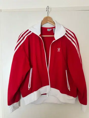 adidas 빨간색 풀 지퍼 자켓