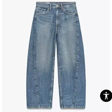 ZARA TRF 미드 라이즈 배기 데님 팬츠 사이즈 34