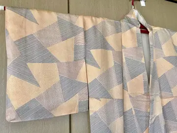 스트라이프 줄무늬 배색 패턴 코몬 기모노