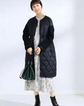 레이빔즈 소매 절개 퀼팅 코트 미사용품