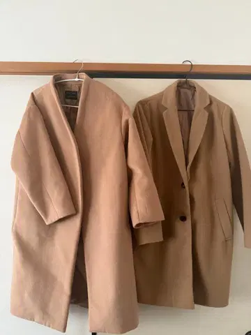 카멜 베이지 롱 코트 2세트