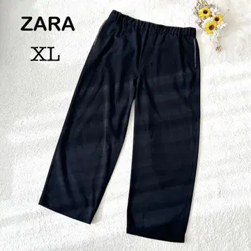 [ ZARA 자라 ] 와이드 팬츠 블랙 검정 깔끔 허리밴딩 XL 사이즈