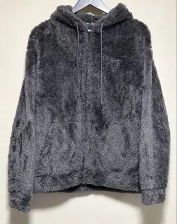 넘버나인 퍼 자켓 후드티 그레이 사이즈 2