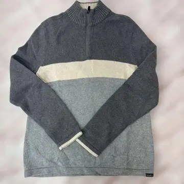 EddieB auer 집업 니트 스웨터 그레이/아이보리