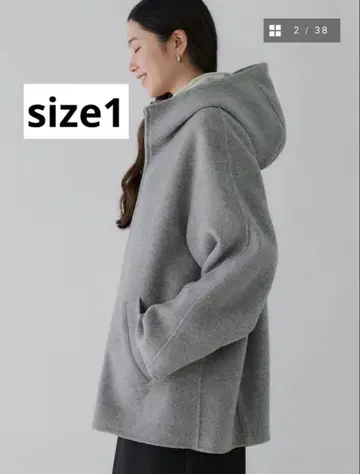 크루레 crewre 리버 후디드 미들 코트 라이트 그레이 size 1