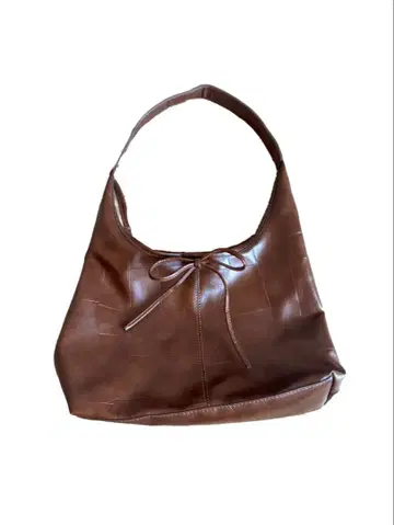 브라운 리본 포함 토트백