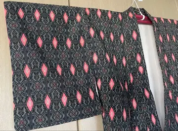 추상 패턴 마름모 패턴 다이아 핑크 블랙 코몬 기모노