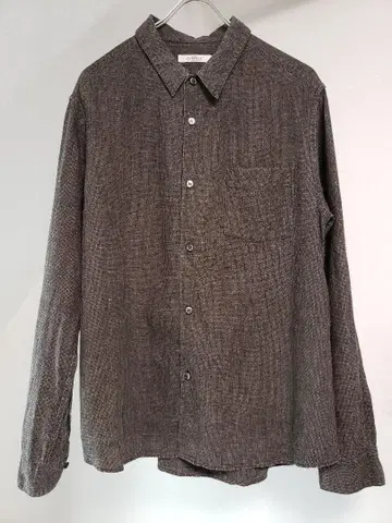 CONFECT 린넨 100% 잉크 코팅 레귤러 카라 셔츠 긴팔