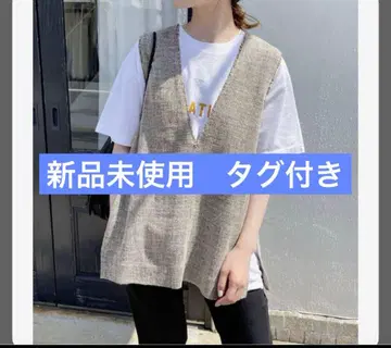 Spick & Span V넥 슬리브리스 베스트 FREE 린넨