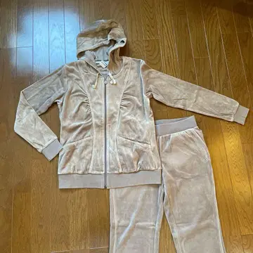 adidas 벨로아 후드 부착 셋업 차콜 그레이