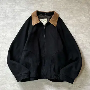 90s vintage A-2 타입 짧은 기장 울 자켓 가죽 옷깃