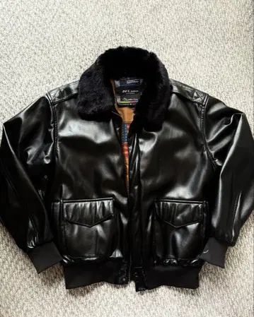 DFL 패션 블랙 가죽 자켓 S