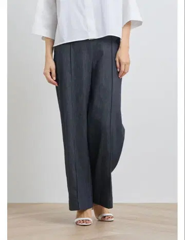 yori 마린 데님풍 와이드 팬츠