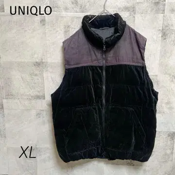 UNIQLO [ XL ] 베스트 집업 블랙 벨로아 충전솜 빅 사이즈