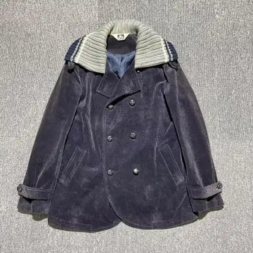 BEN DAVIS 코듀로이 자켓 싸개단추 옷깃 니트 네이비