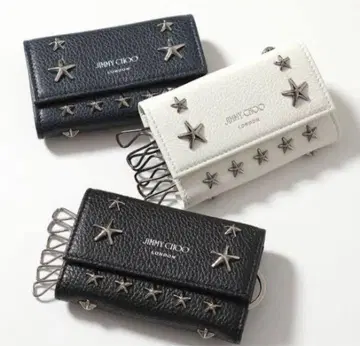 지미추 가죽 키케이스 스타 스터드 가죽 6연 키링