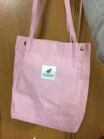 핑크 코튼 토트백