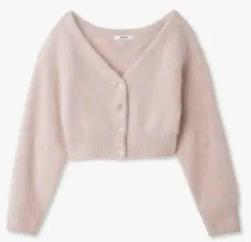 SNIDEL 폭스 알파카 숏 가디건 핑크