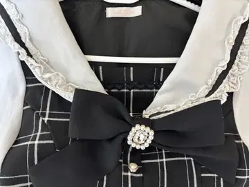 LIZLISA 세일러 카라 셋업 블랙 체크