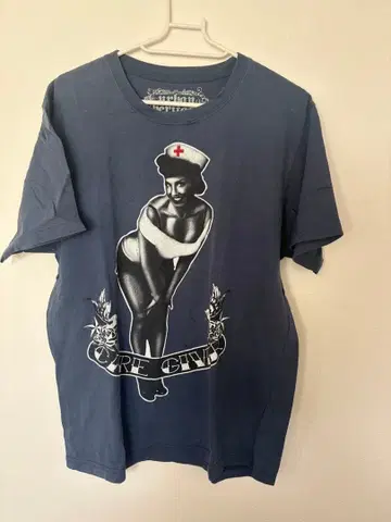 간호사 그래픽 T셔츠 M 네이비