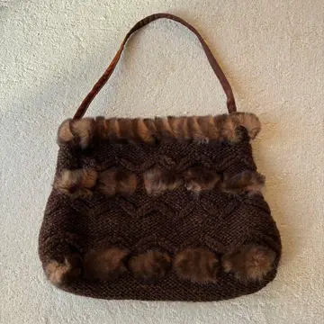 바이즈벨사 퍼 백 미니백 퍼 니트 브라운 브라운