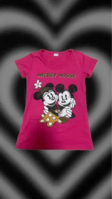 디즈니 미키마우스 T셔츠 핑크