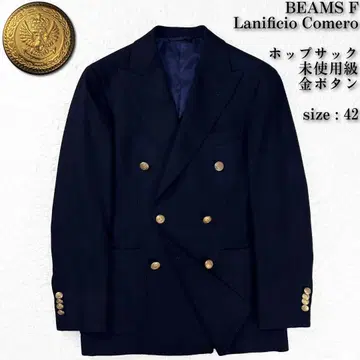 미사용급 COMERO 홉색 골드 버튼 빔즈 F 더블 블레이저