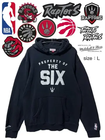 NBA 토론토 랩터스 후드티 L 블랙 USA 구제 의류
