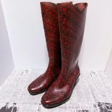 Regina Regis Rain 레인부츠 하트 무늬 장화 롱 부츠