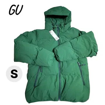 택 포함 미사용 새상품 GU 그린 패딩 자켓 S 사이즈