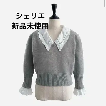 셰리에 레이스 스칼라 니트탑