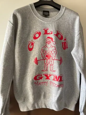 GOLD'S GYM 산타 디자인 트레이닝복 L 그레이