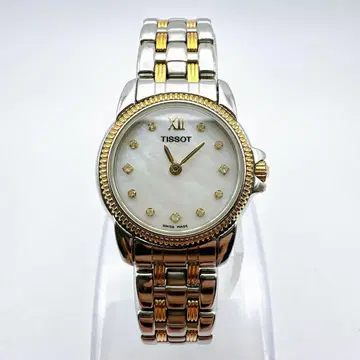 새상품급 작동품 TISSOT 티쏘 여성용 손목시계 쉘 다이얼 콤비 컬러