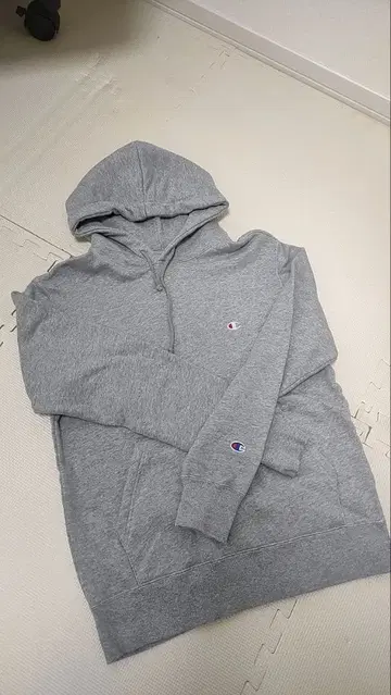 Champion 그레이 후드 부착 후드티