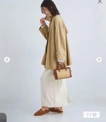 새상품! 그린 라벨 릴랙싱 텐트 라인 미들 코트 발수 베이지