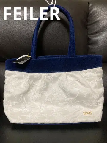 [택 포함 새상품] 페이러 화이트 마가렛 백 FEILER 화이트 네이비