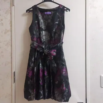 플라워 프린트 슬리브리스 원피스 M