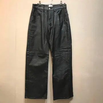 w.w.g PU 코팅 팬츠 인조 가죽 와이드 팬츠