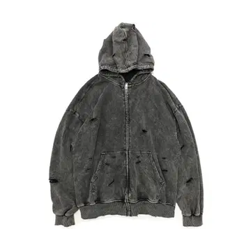 Oversize Damage Zipper Hoodie