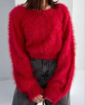 미사용 새상품 택 포함 Heather 페더 니트 긴팔 레드