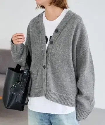 [FRAMeWORK] AQUA V넥 가디건 그레이