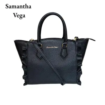 사만사 베가 프릴 2WAY 핸드백 숄더백 가죽 블랙